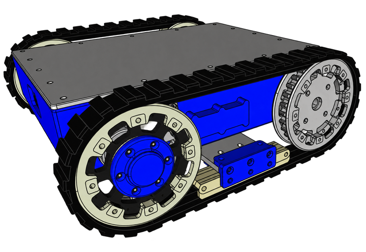 Abbildung zur CAD Konstruktion zu Cu-Track-Chassis