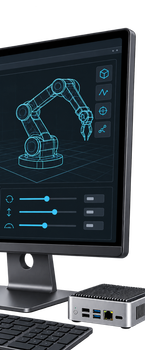 Softwareentwicklung und Robotersteuerung am Monitor