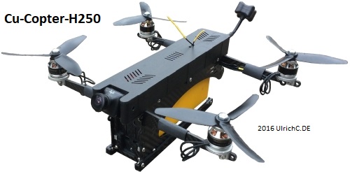 Cu-Copter-H250 Multicopter Quadrocopter Drohne zur Fernhantierung