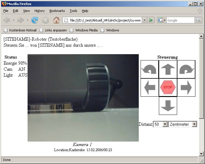Websteuerung HTML-GUI