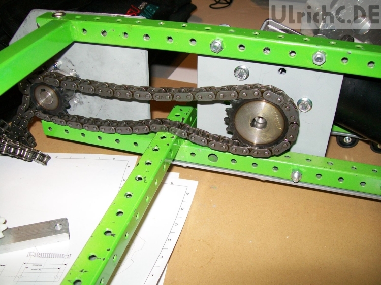 Erste Antriebsmontage