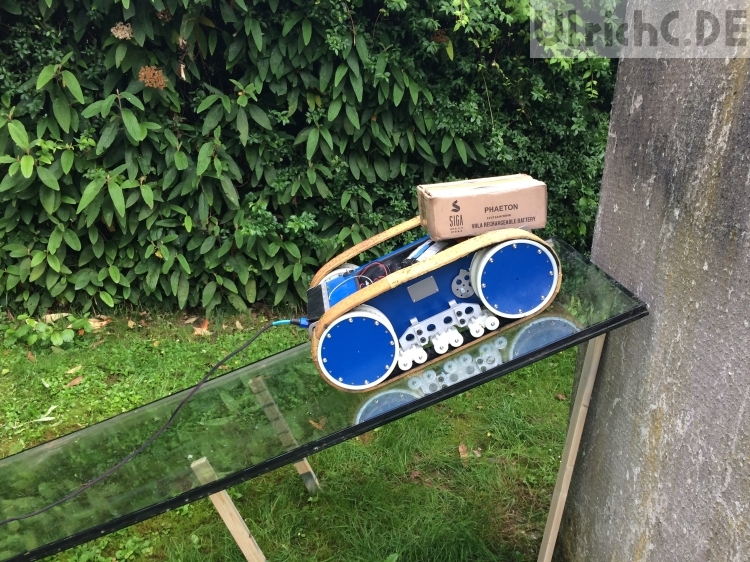 Roboter Glasplatte Befahren Testgewichte